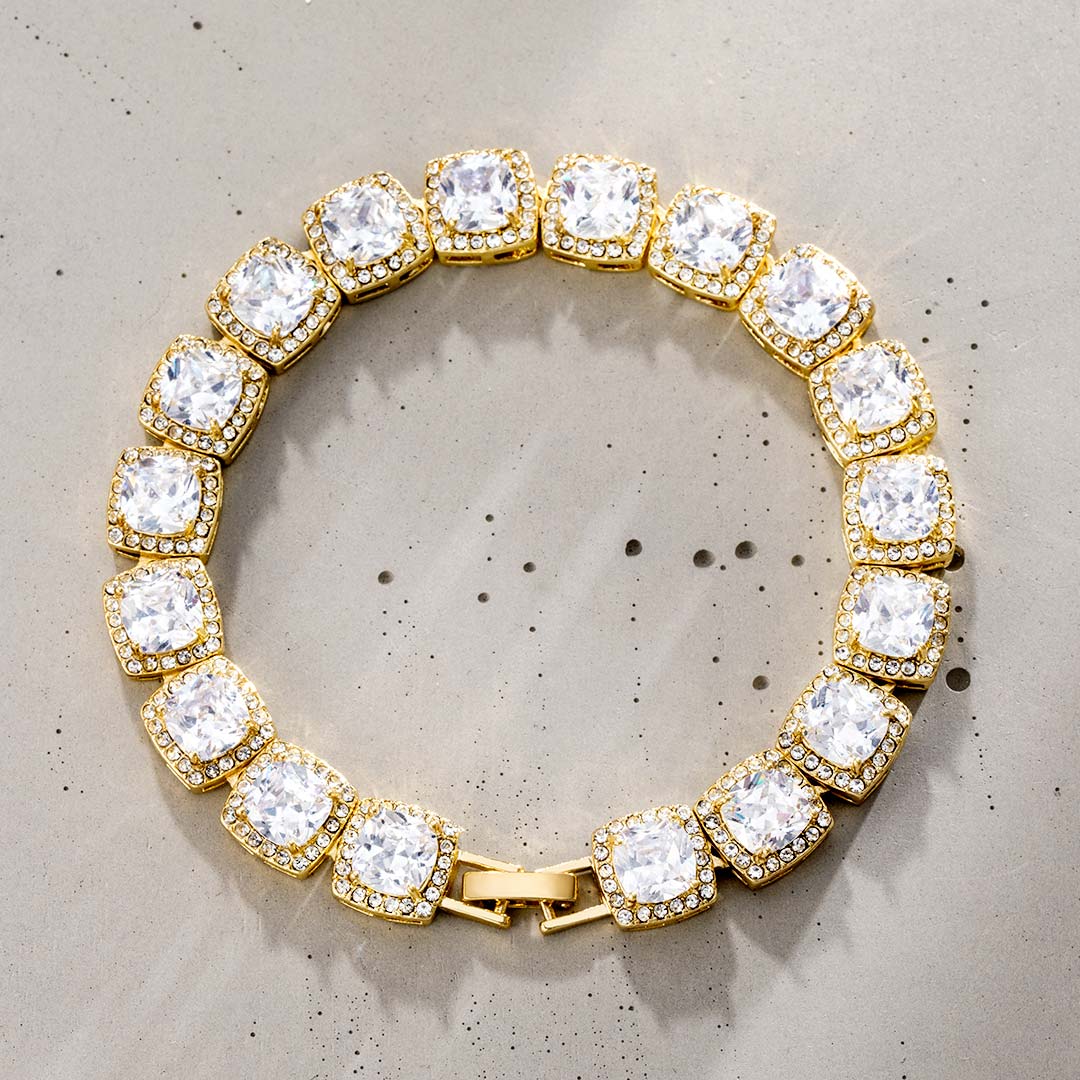 10mm Clustered Tennis Bracelet In Gold Iced Out Shine With Street Luxury - Image 3