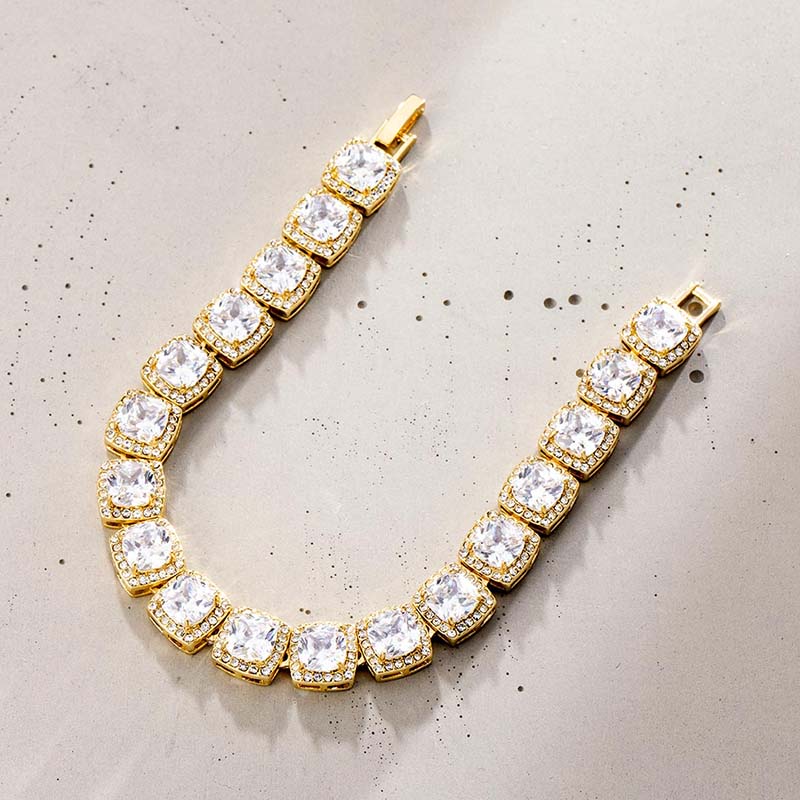 10mm Clustered Tennis Bracelet In Gold Iced Out Shine With Street Luxury - Image 4