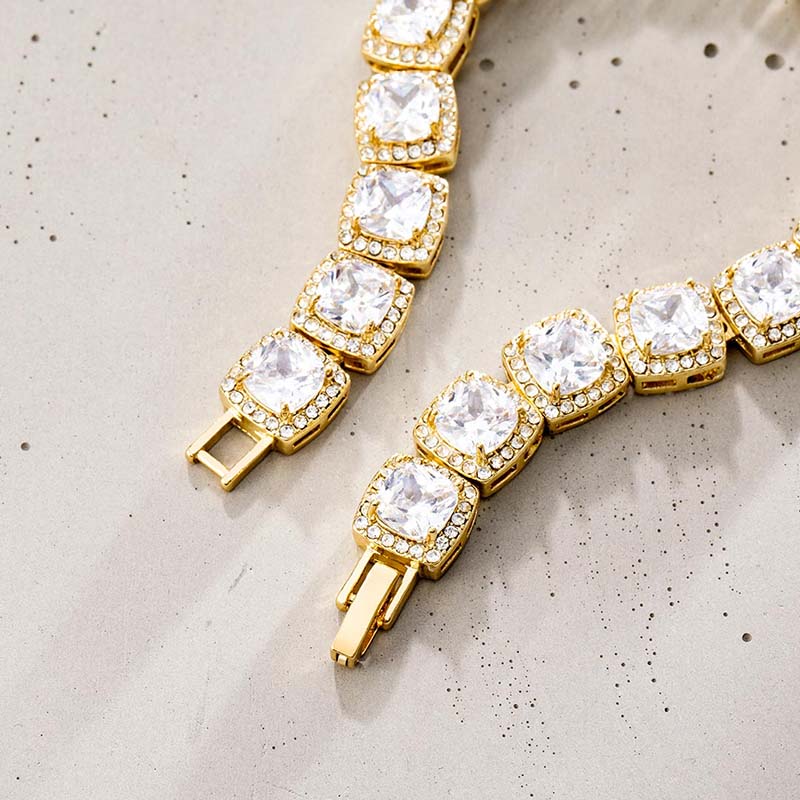 10mm Clustered Tennis Bracelet In Gold Iced Out Shine With Street Luxury - Image 5