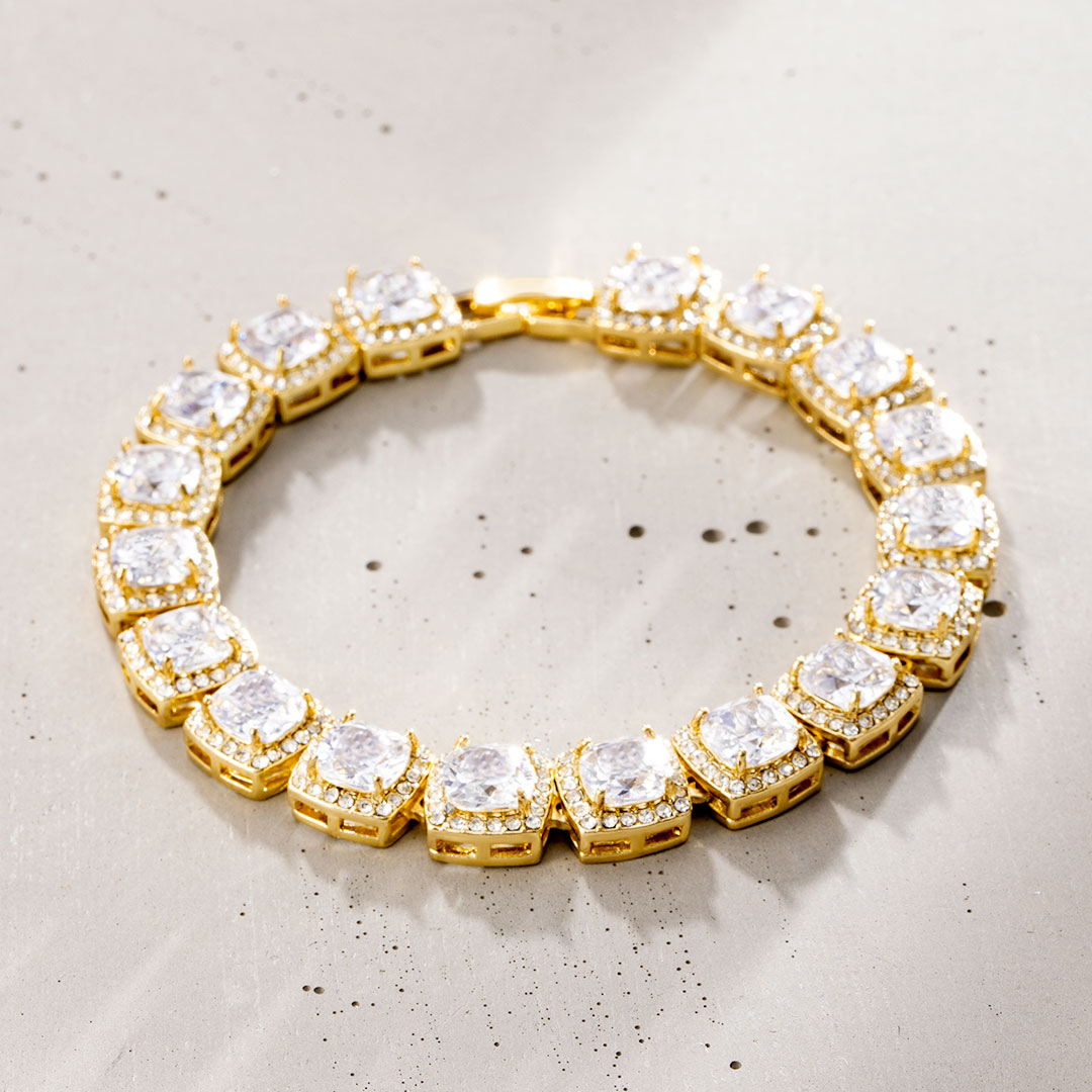 10mm Clustered Tennis Bracelet In Gold Iced Out Shine With Street Luxury - Image 6