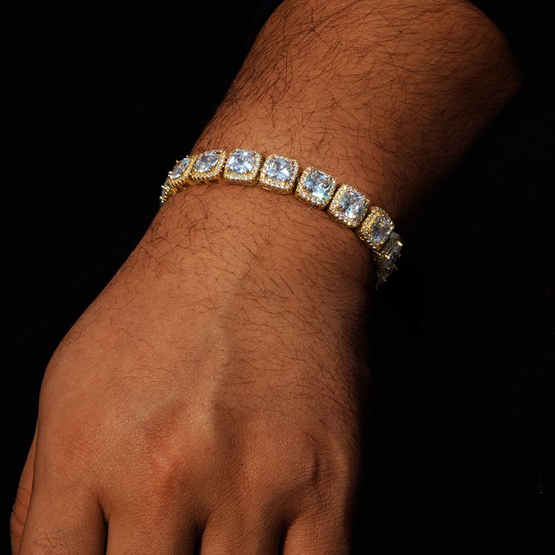 10mm Clustered Tennis Bracelet In Gold Iced Out Shine With Street Luxury