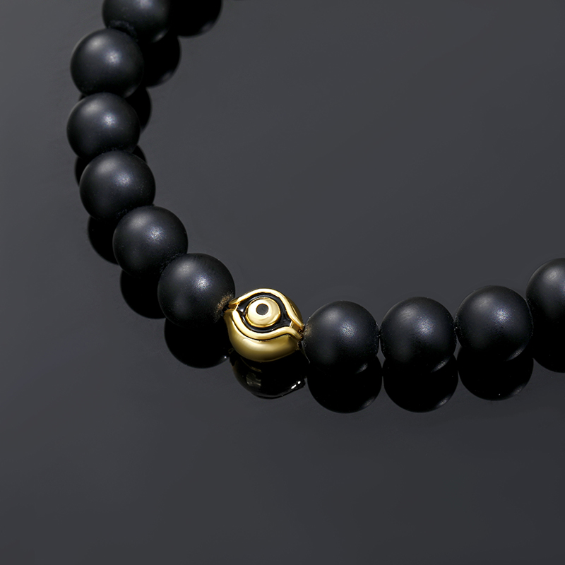 Eye Of Amulet Black Beads Bracelet Bold Statement Style With Street Luxury - Image 4