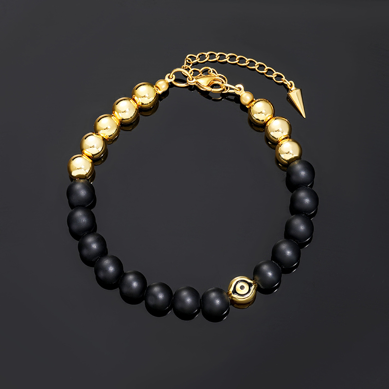 Eye Of Amulet Black Beads Bracelet Bold Statement Style With Street Luxury