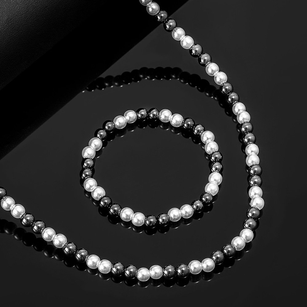 6mm Magnetic Hematite Pearl Stretch Bracelet With Street Luxury Shine - Image 4