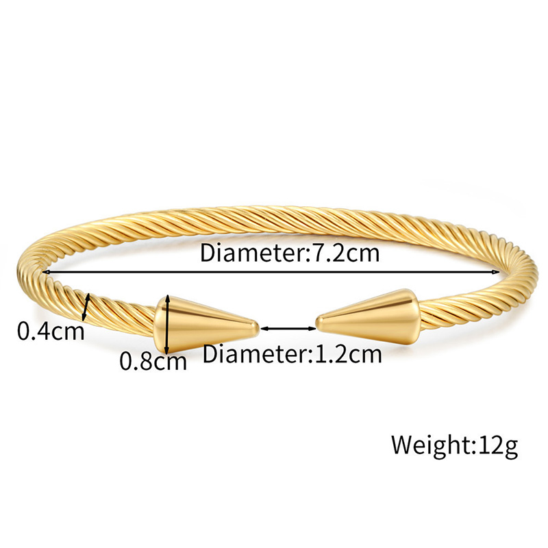 Nail Titanium Steel Open Bracelet Bold Statement Style With Street Luxury - Image 5