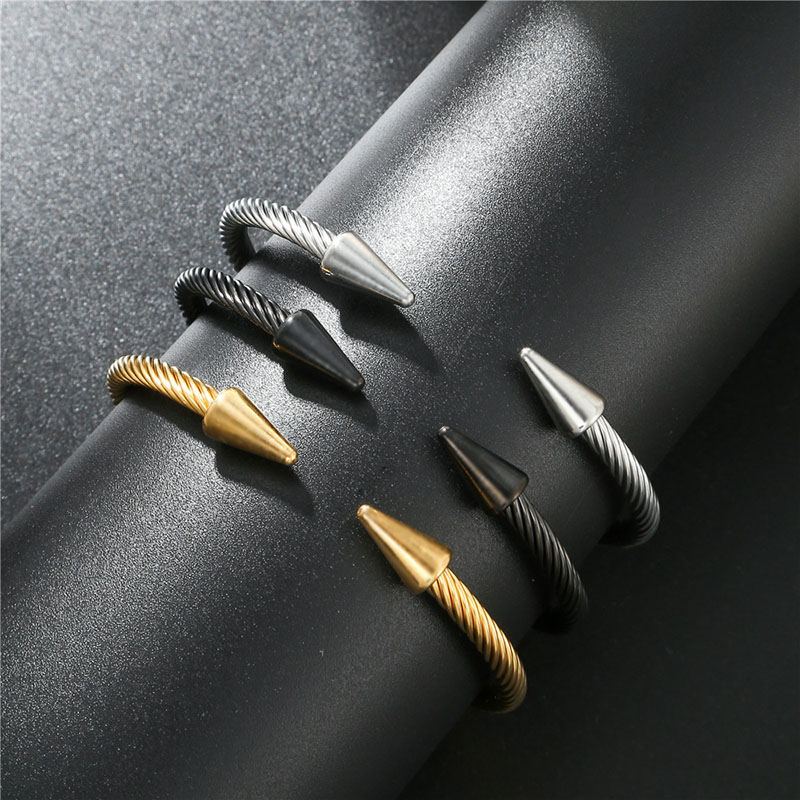 Nail Titanium Steel Open Bracelet Bold Statement Style With Street Luxury