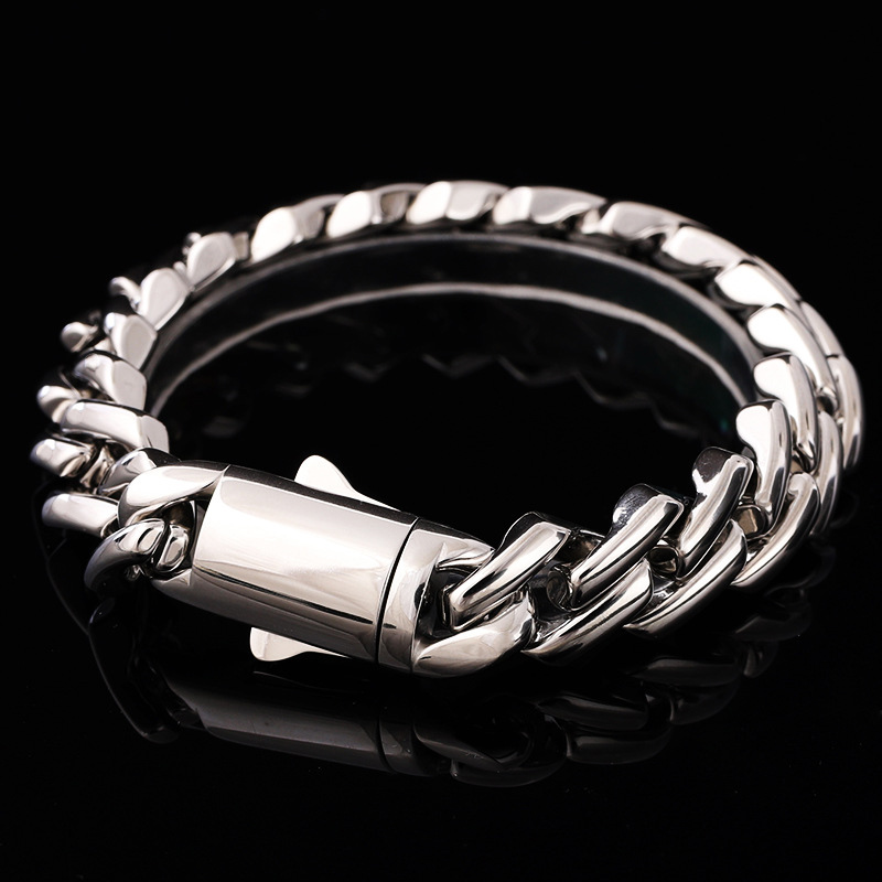 12mm Prong Titanium Cuban Bracelet Iced Out Shine With Street Luxury