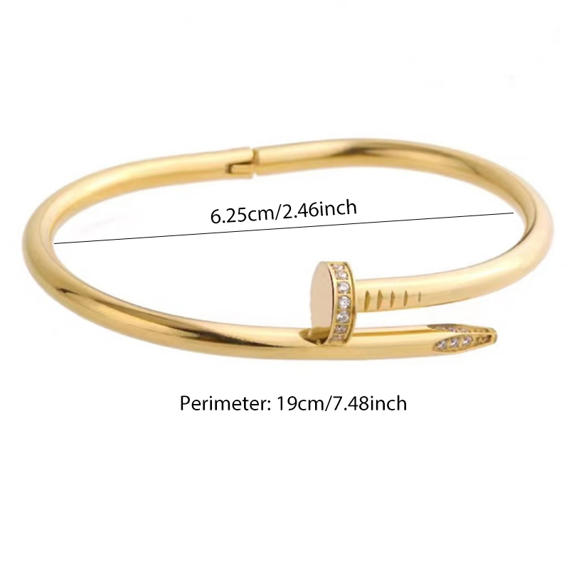 Iced Out Nail Men's Bangle Bracelet Gold With Street Luxury Shine - Image 4