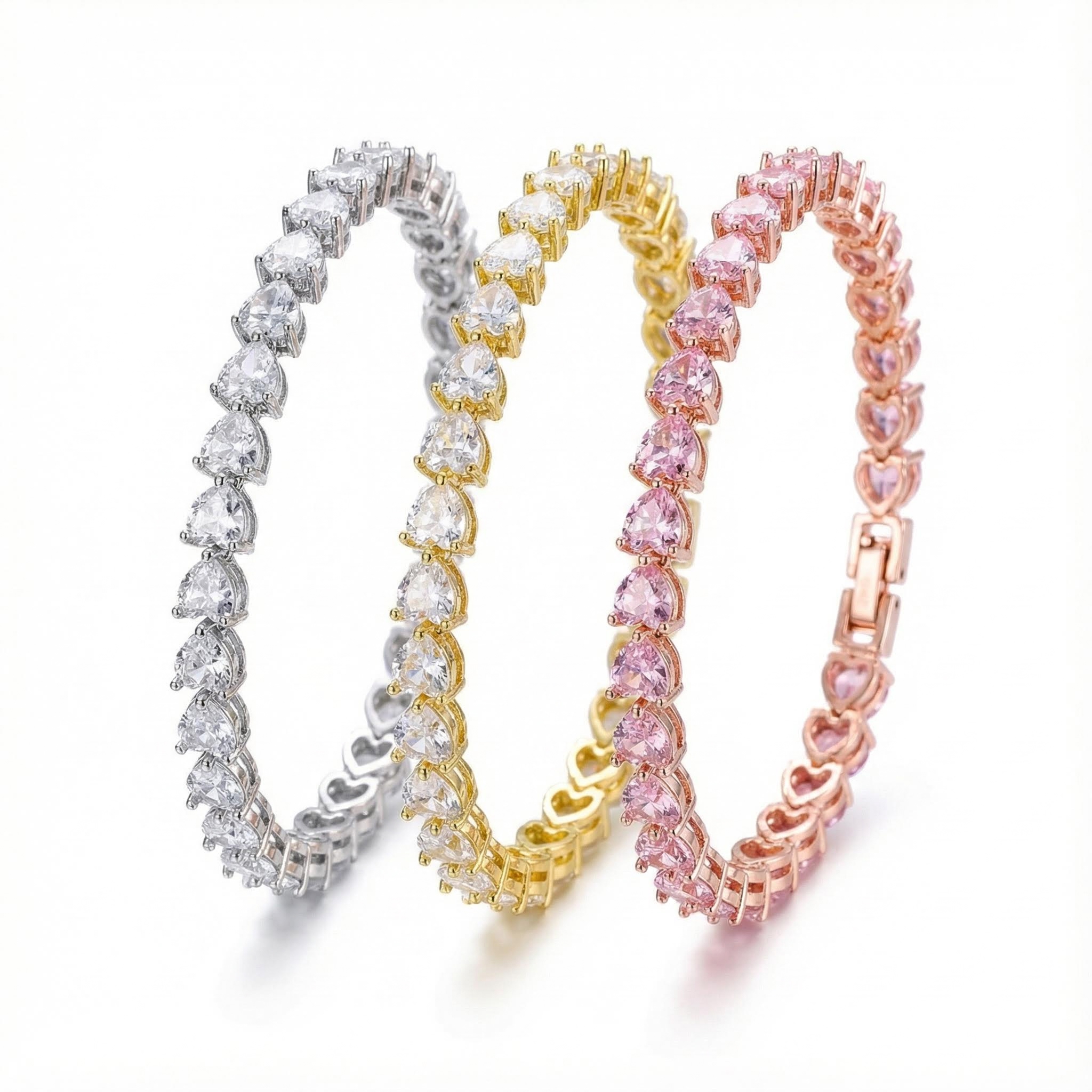 Heart-shaped 5mm Tennis Bracelet Iced Out Shine With Street Luxury