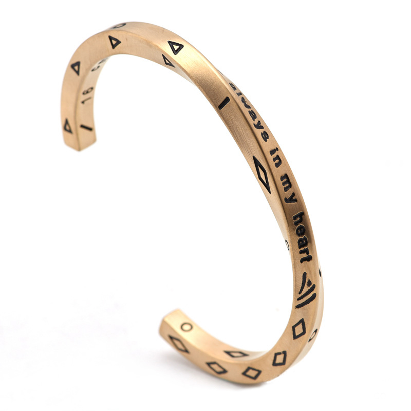 Always In My Heart Open Bangle Bracelet With Bold Statement Appeal - Image 4