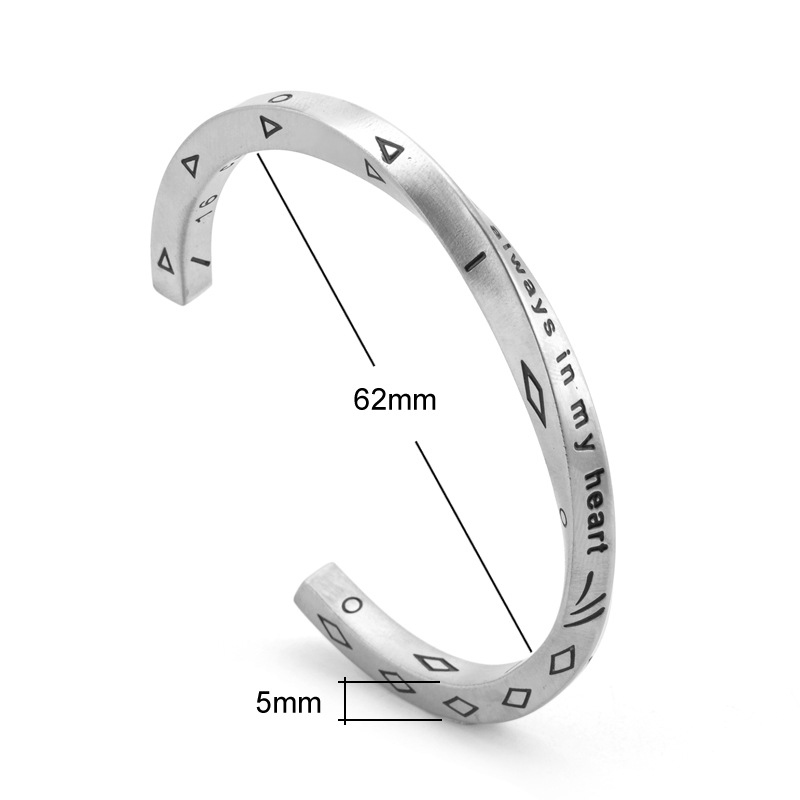Always In My Heart Open Bangle Bracelet With Bold Statement Appeal - Image 5