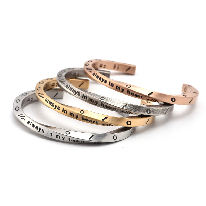 Always In My Heart Open Bangle Bracelet With Bold Statement Appeal