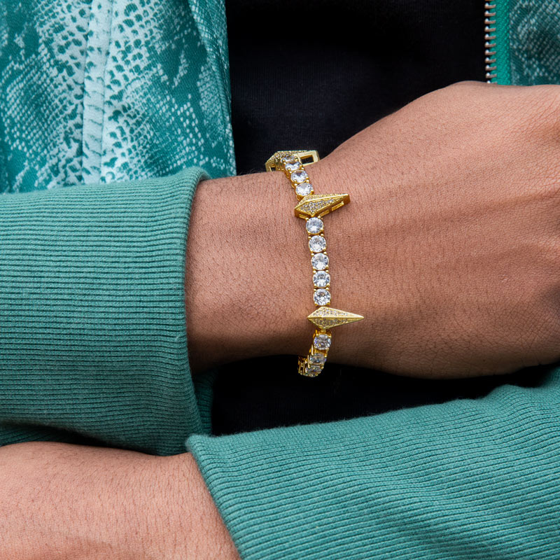 5mm Fight Tooth And Claw Tennis Bracelet In Gold With Iced Out Shine - Image 3