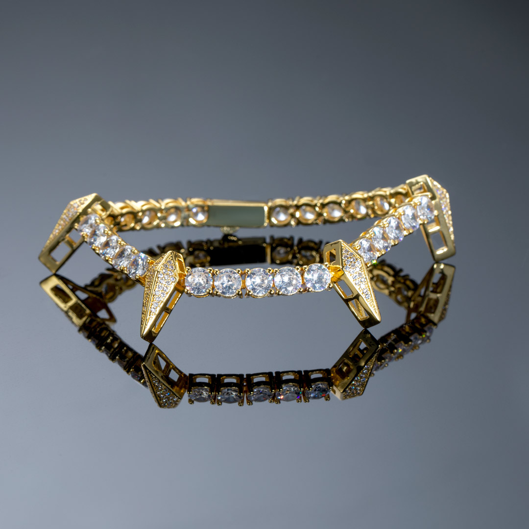 5mm Fight Tooth And Claw Tennis Bracelet In Gold With Iced Out Shine - Image 4