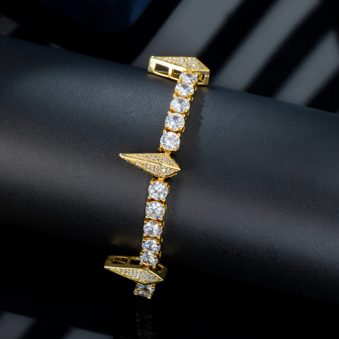 5mm Fight Tooth And Claw Tennis Bracelet In Gold With Iced Out Shine - Image 5