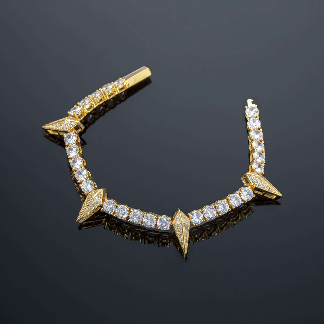 5mm Fight Tooth And Claw Tennis Bracelet In Gold With Iced Out Shine - Image 6
