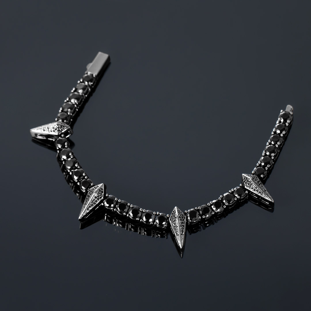 5mm Fight Tooth And Claw Tennis Bracelet In Black Gold Iced Out - Image 5