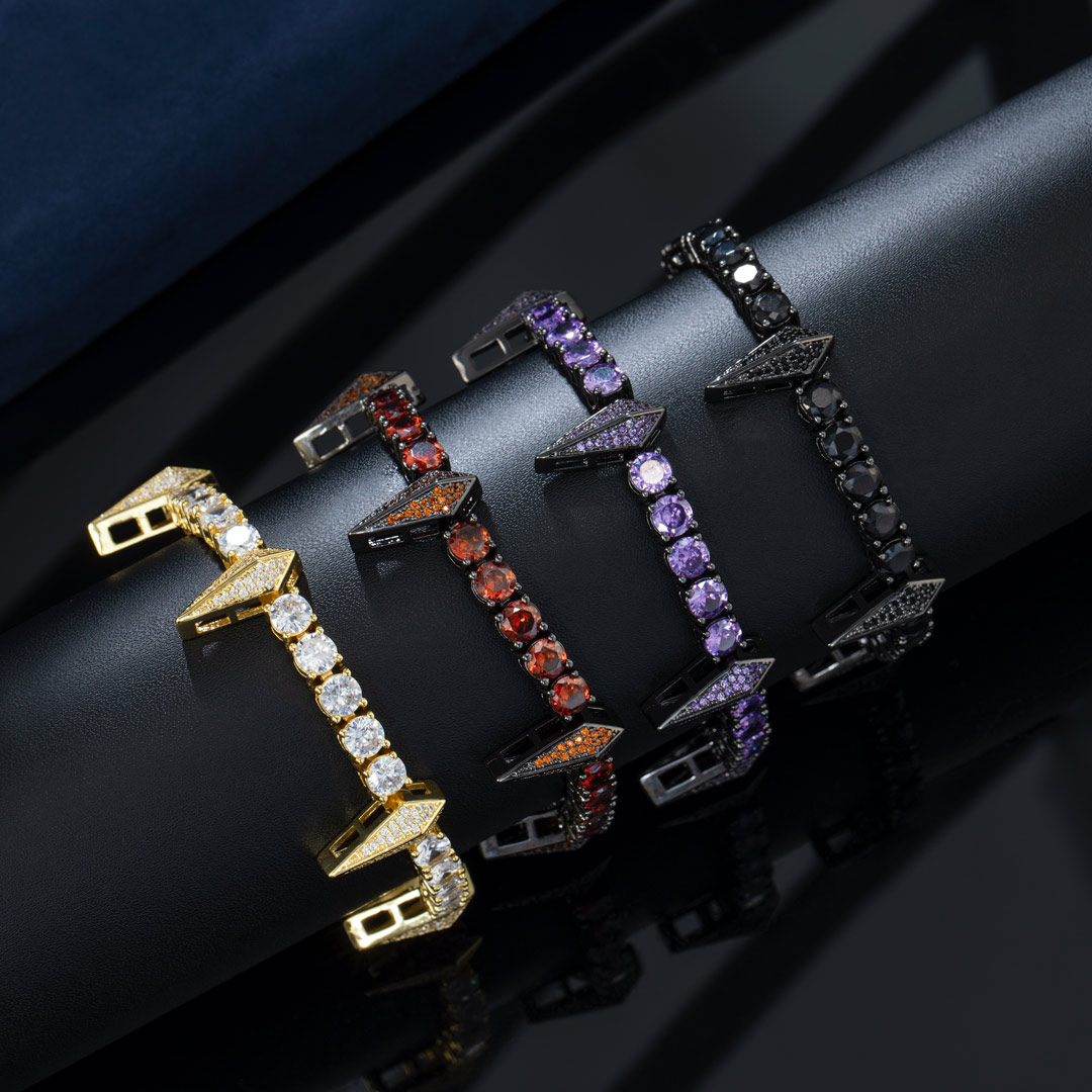 5mm Purple Fight Tooth And Claw Tennis Bracelet In Black Gold Iced Out - Image 6