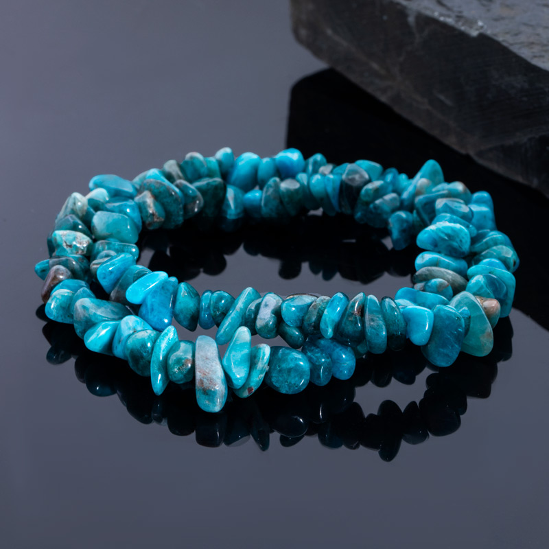 Irregular Malachite Stretch Wrap Bracelet Silver With Street Luxury Shine