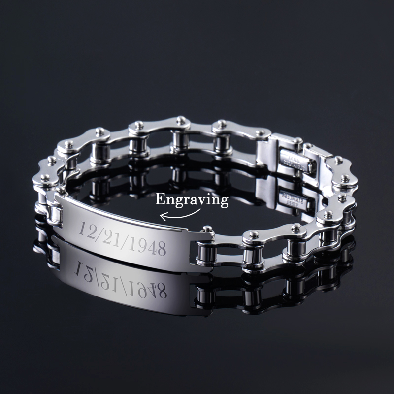 Customized Motorcycle Chain Bracelet Silver With Street Luxury Shine - Image 5