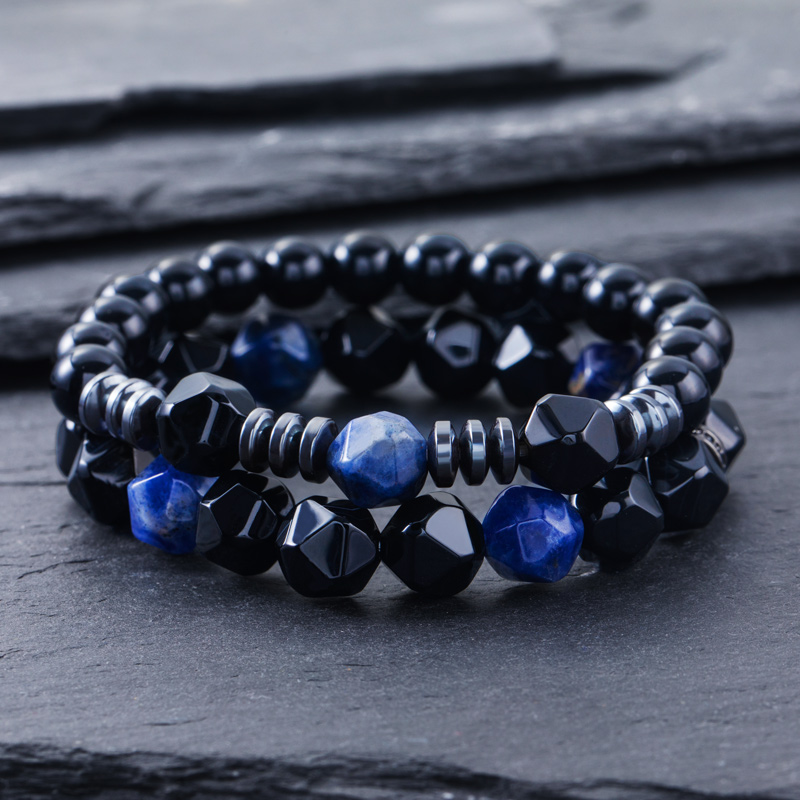 Irregular Natural Healing Stone Beads Stretch Bracelet Silver - Image 4