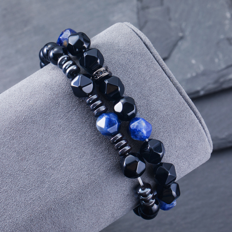 Irregular Natural Healing Stone Beads Stretch Bracelet Silver - Image 6