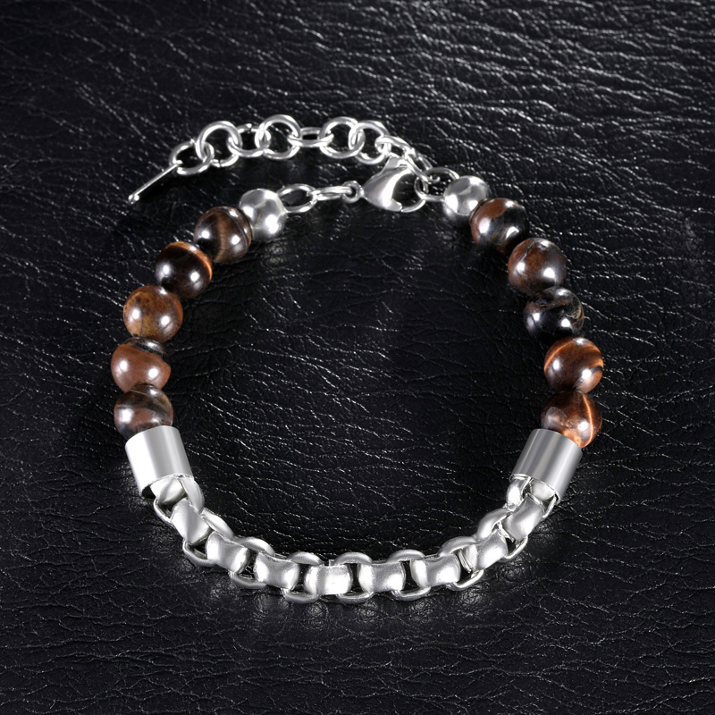 Half Round Box Chain Beads Bracelet Bold Statement Style With Street Luxury - Image 3