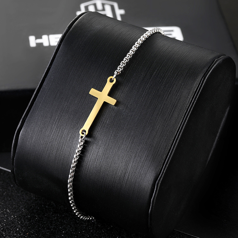 Gold Cross Adjustable Bracelet Gold With Bold Statement Appeal - Image 5