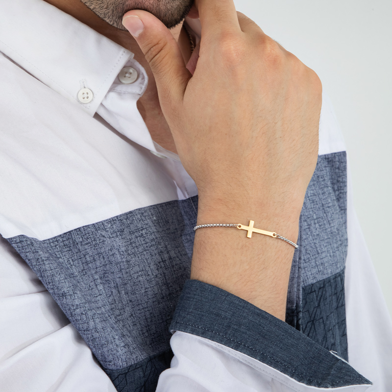 Gold Cross Adjustable Bracelet Gold With Bold Statement Appeal