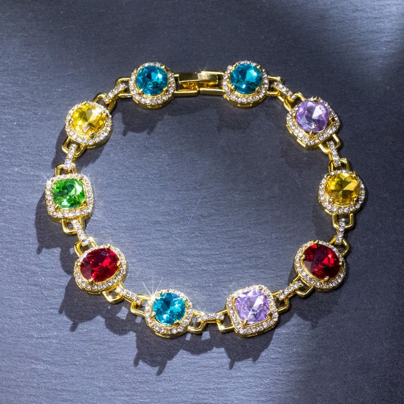 8.5mm Multi-color Diamonds Bracelet In Gold With Street Luxury Shine - Image 3