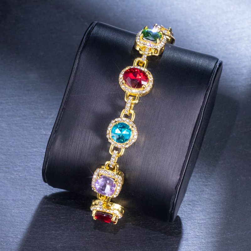 8.5mm Multi-color Diamonds Bracelet In Gold With Street Luxury Shine - Image 4