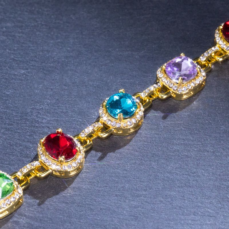 8.5mm Multi-color Diamonds Bracelet In Gold With Street Luxury Shine - Image 5