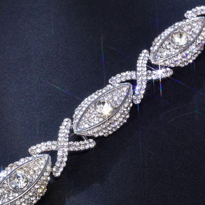 Iced Out Evil Eyes With Infinity Bracelet In Gold With Street Luxury Shine - Image 5