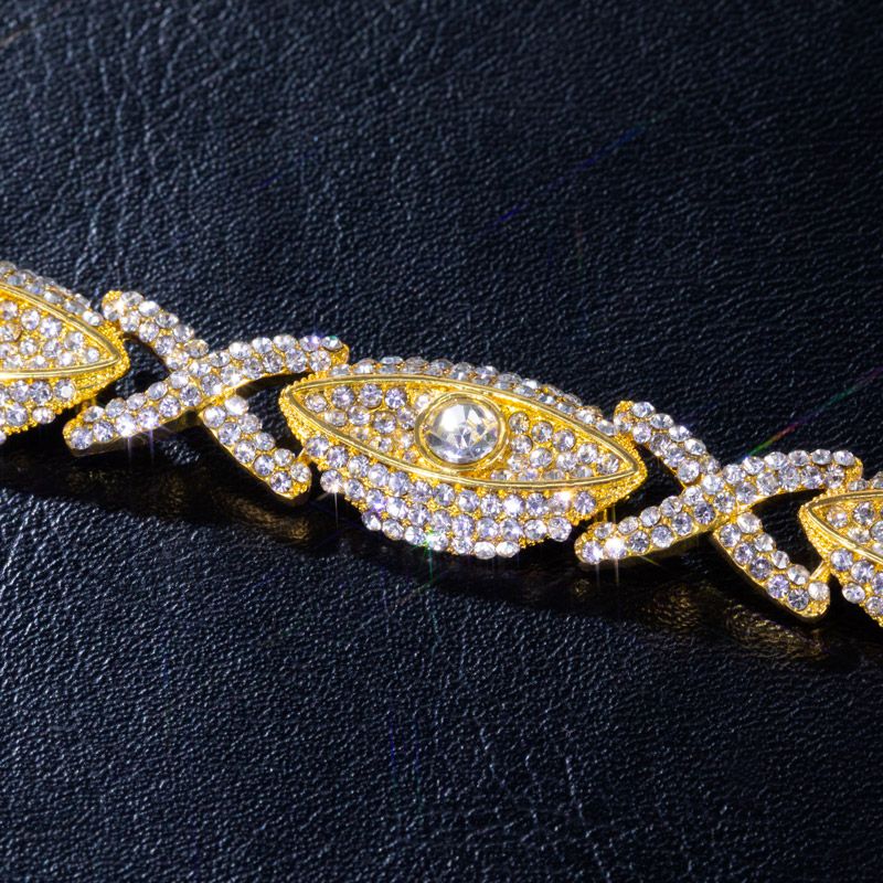 Iced Out Evil Eyes With Infinity Chain In Gold With Street Luxury Shine - Image 5
