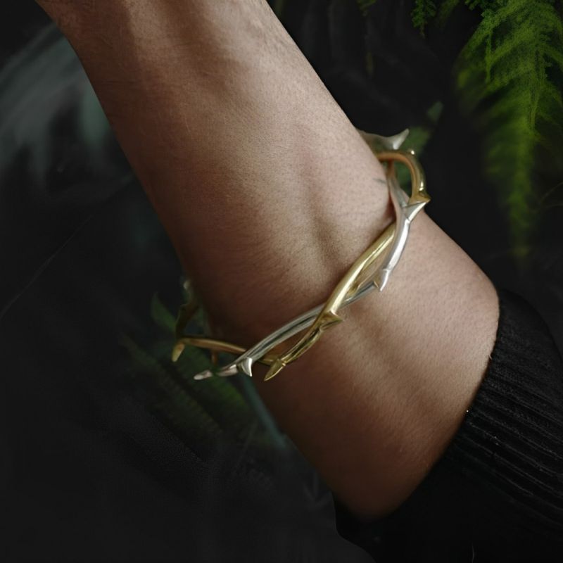Crown Of Thorns Bangle Bracelet Bold Statement Style With Street Luxury
