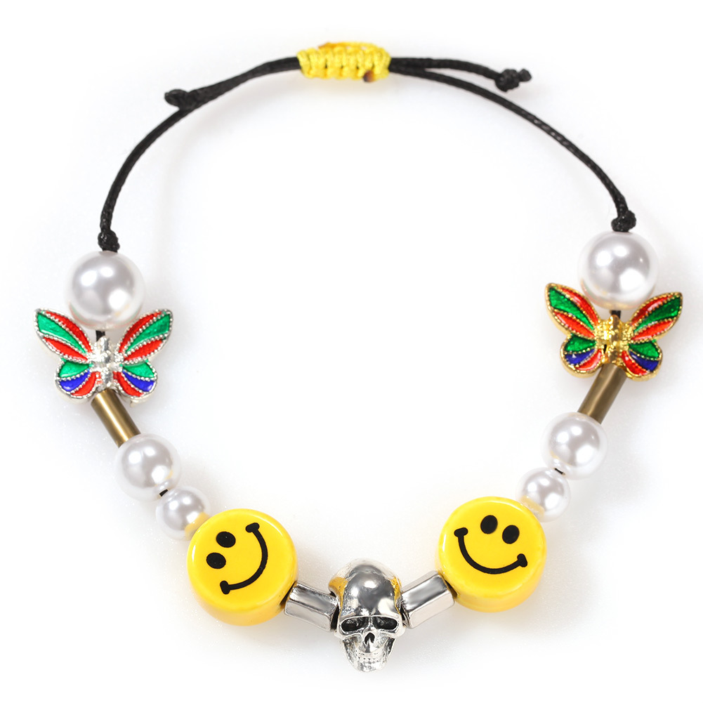 Smile Face With Pearl Bracelet Bold Statement Style With Street Luxury - Image 4