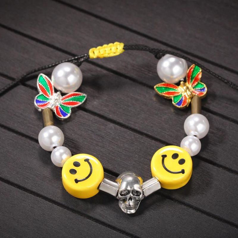 Smile Face With Pearl Bracelet Bold Statement Style With Street Luxury - Image 6