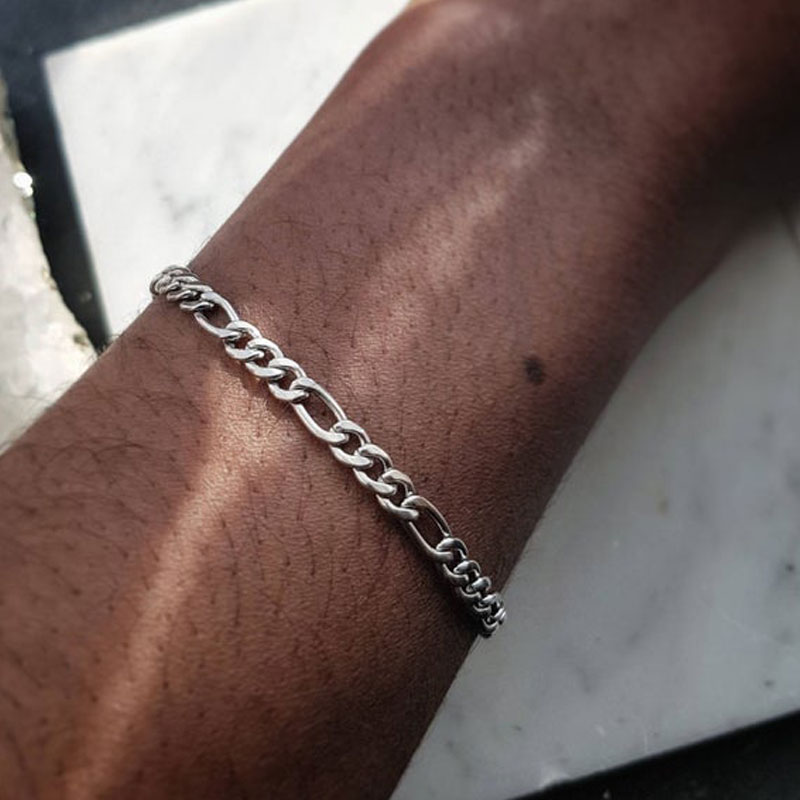 5mm Figaro Stainless Steel Bracelet Bold Statement Style With Street Luxury