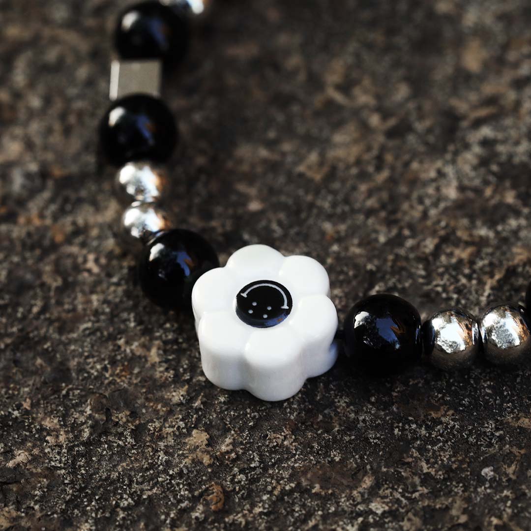 Black Smile Face Charms With Musical Note Bracelet With Street Luxury Shine - Image 4