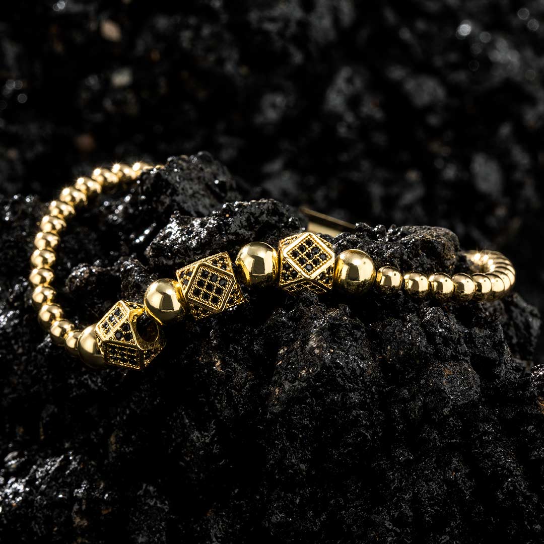 4pcs Iced Out Crown Copper Beads And Roman Number Steel Bracelet Set In - Image 7