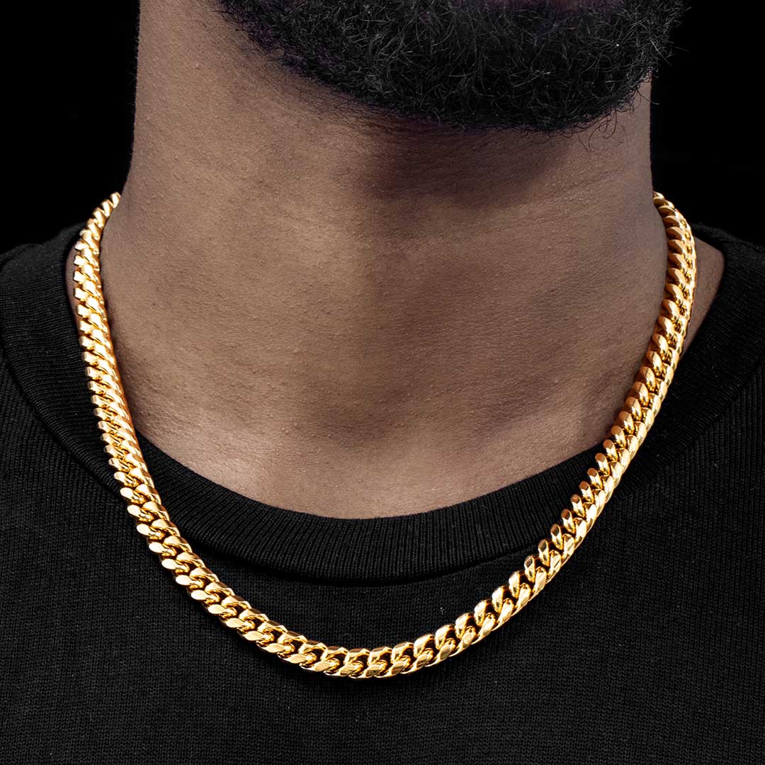 12mm Stainless Steel Cuban Chain In Gold With Street Luxury Shine - Image 5