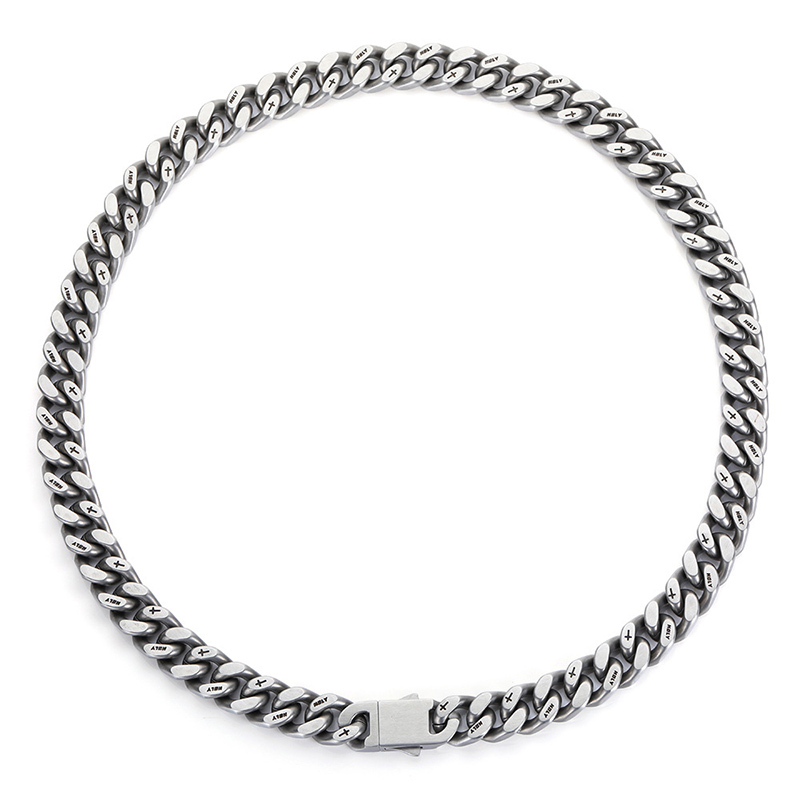 13mm Frosted Christian Holy Cross Stainless Steel Cuban Chain Silver - Image 4
