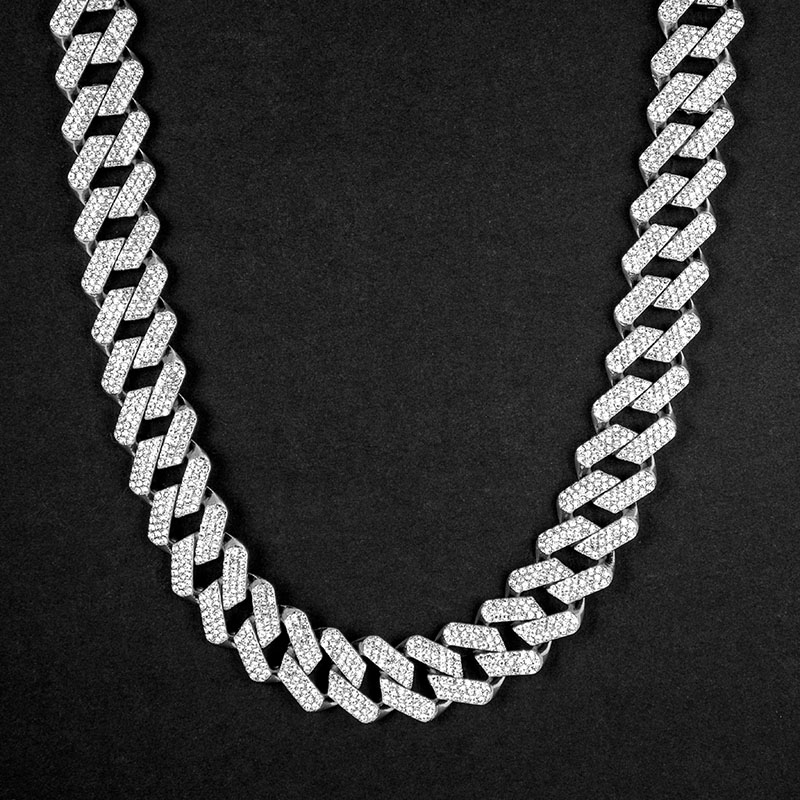 Iced Out 20mm Miami Cuban Chain With Big Box Clasp With Street Luxury Shine - Image 3