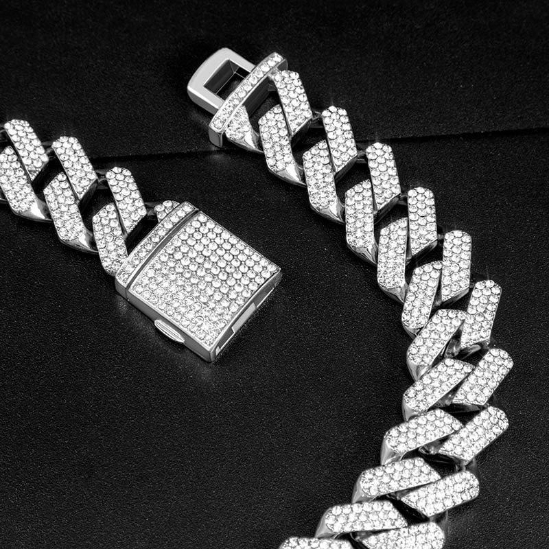 Iced Out 20mm Miami Cuban Chain With Big Box Clasp With Street Luxury Shine - Image 6