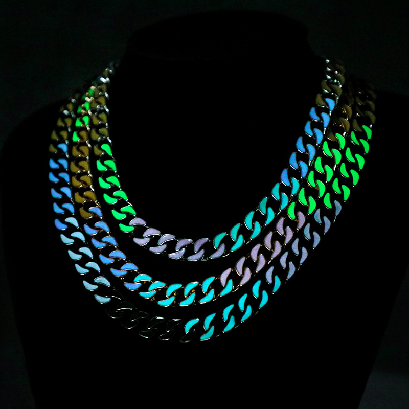 10mm Multi-color Enamel Cuban Liink Chain Gold With Street Luxury Shine - Image 4