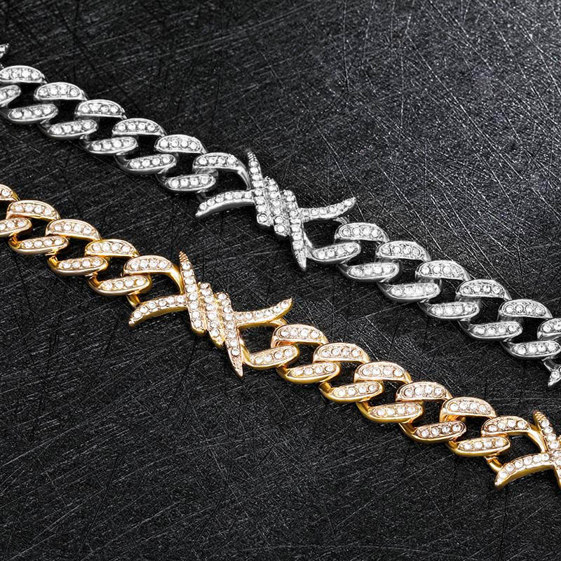 10mm Iced Out Cuban Barb Wire Chain Cuban Chain Shine With Street Luxury - Image 3