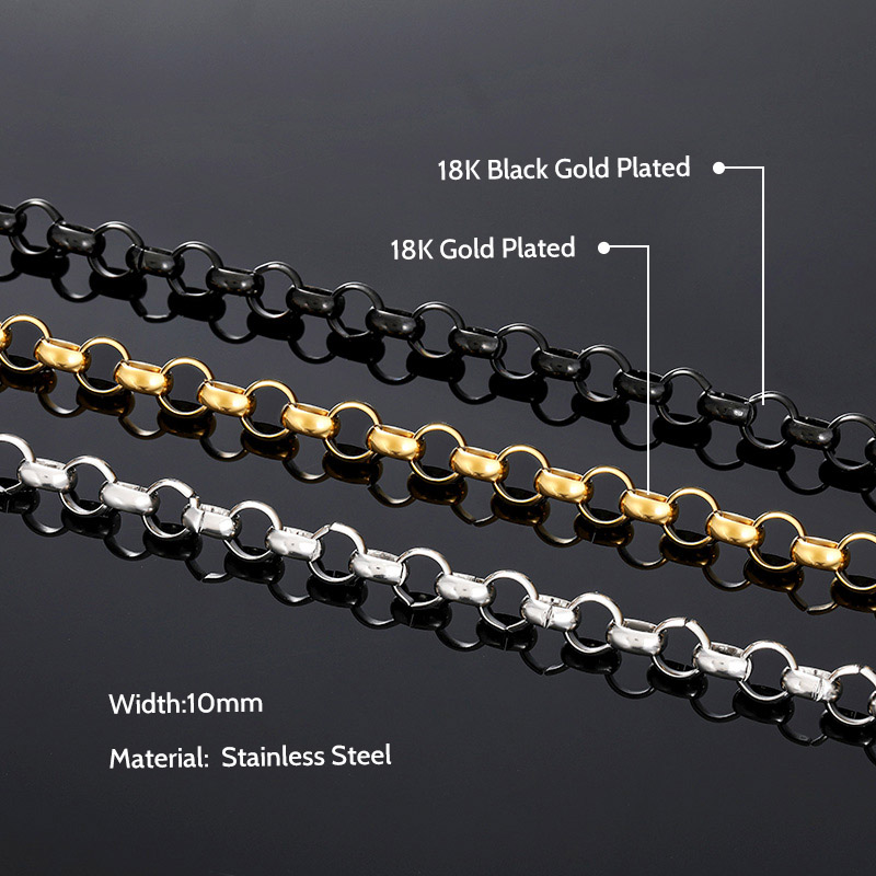 8mm Stainless Steel Rolo Chain Bold Statement Style With Street Luxury - Image 3