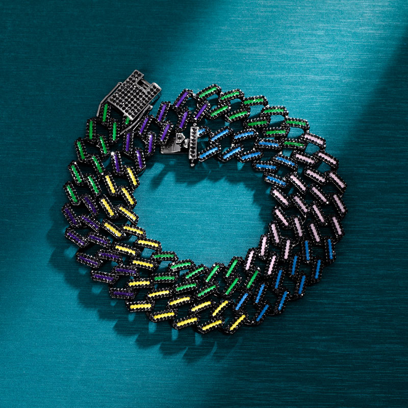 15mm Iced Out Glow In The Dark Green/blue/multi-color Enamel Miami Cuban - Image 4