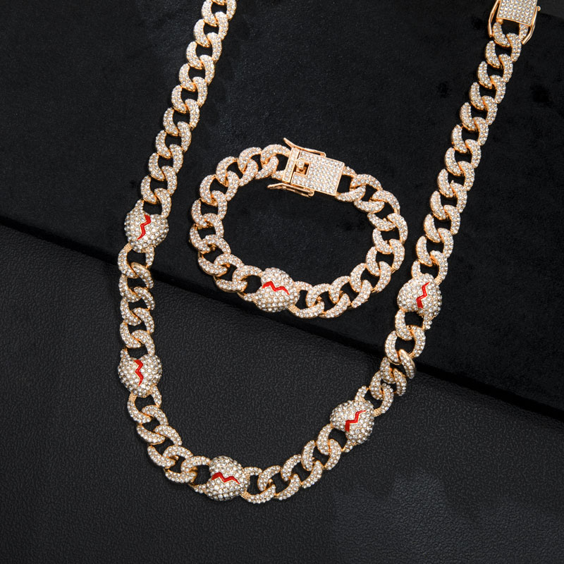 13mm Iced Out Broken Heart Cuban Chain Gold With Street Luxury Shine - Image 6