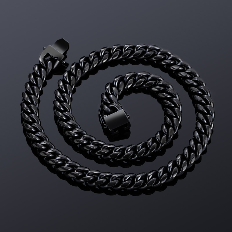 10mm Stainless Steel Cuban Chain In Black Gold With Street Luxury Shine - Image 3